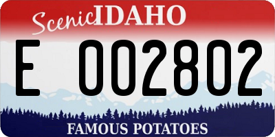 ID license plate E002802