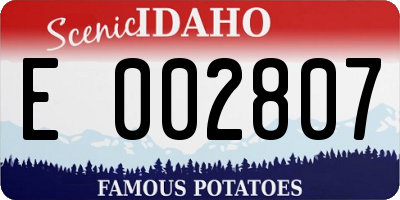 ID license plate E002807