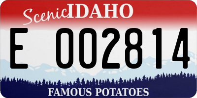 ID license plate E002814