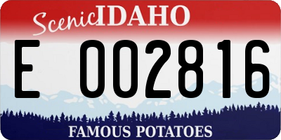 ID license plate E002816