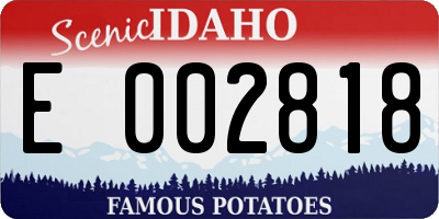 ID license plate E002818