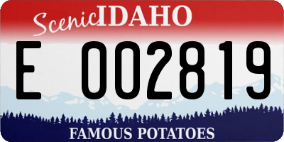 ID license plate E002819