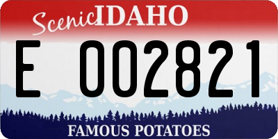 ID license plate E002821