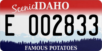ID license plate E002833