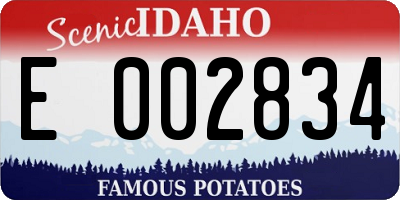ID license plate E002834