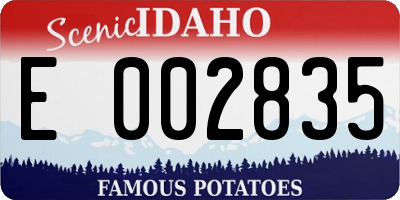 ID license plate E002835