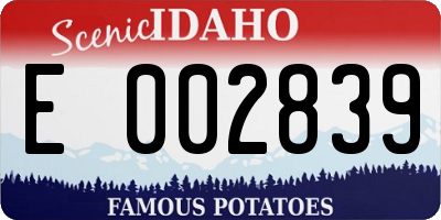 ID license plate E002839