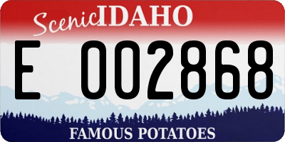 ID license plate E002868