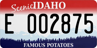 ID license plate E002875