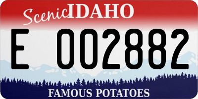 ID license plate E002882