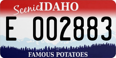 ID license plate E002883