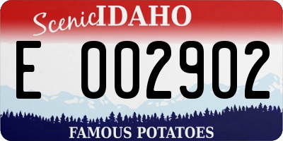 ID license plate E002902
