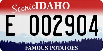 ID license plate E002904