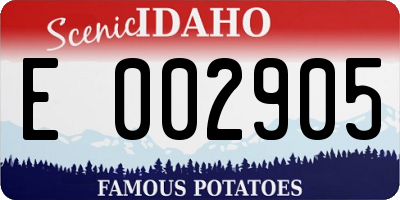 ID license plate E002905