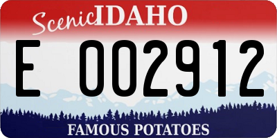 ID license plate E002912