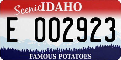 ID license plate E002923