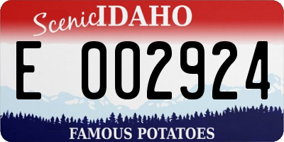 ID license plate E002924