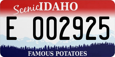 ID license plate E002925