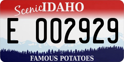 ID license plate E002929