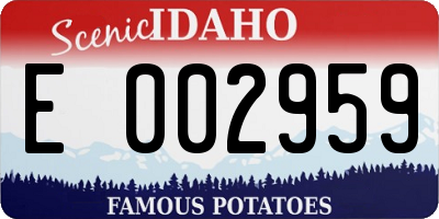 ID license plate E002959