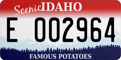 ID license plate E002964