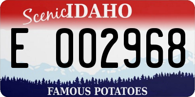 ID license plate E002968