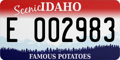 ID license plate E002983