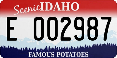 ID license plate E002987