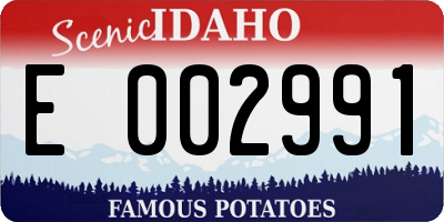 ID license plate E002991