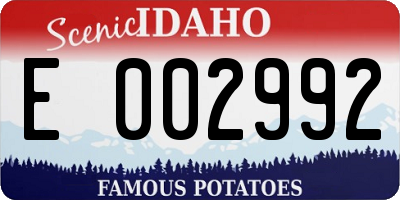 ID license plate E002992