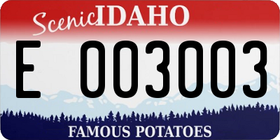 ID license plate E003003