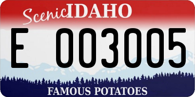 ID license plate E003005