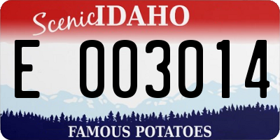 ID license plate E003014