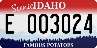 ID license plate E003024