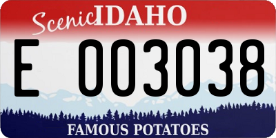 ID license plate E003038