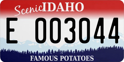 ID license plate E003044