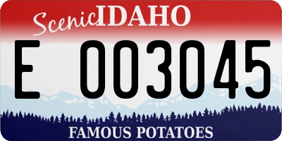 ID license plate E003045