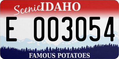 ID license plate E003054