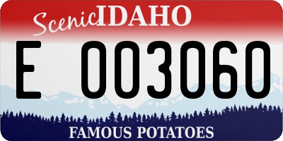ID license plate E003060