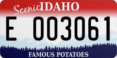 ID license plate E003061