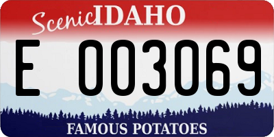 ID license plate E003069