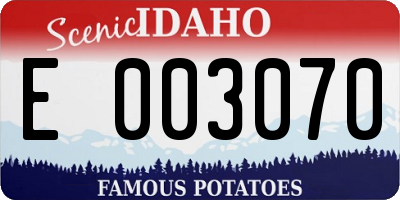 ID license plate E003070