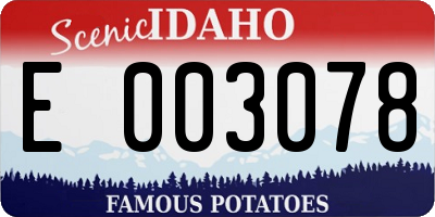 ID license plate E003078