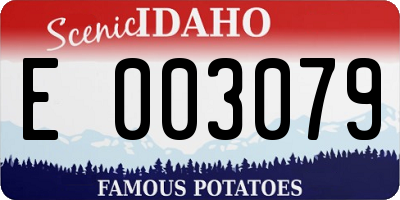 ID license plate E003079