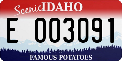 ID license plate E003091