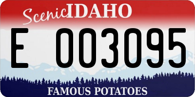 ID license plate E003095