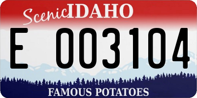 ID license plate E003104