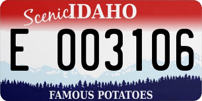 ID license plate E003106