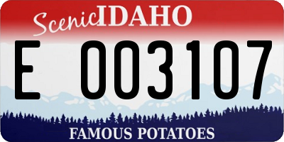 ID license plate E003107