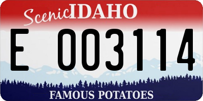 ID license plate E003114